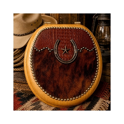 Western Horseshoe Star Toilet Seat